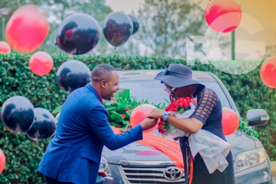Thacien Titus surprised his wife and gifted her a car on their wedding anniversary